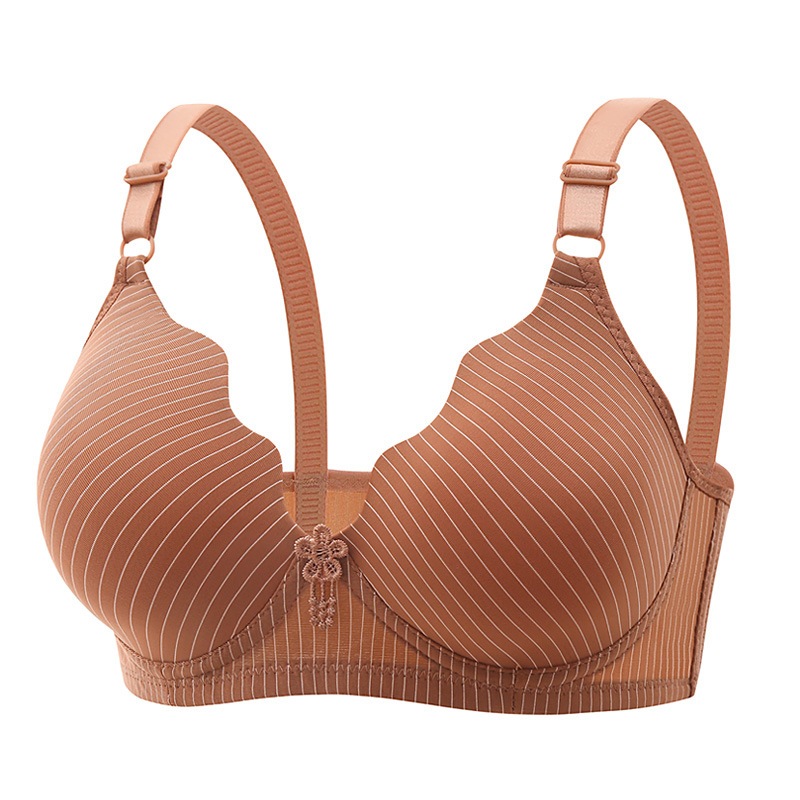 SM~BR1553 Bra Bh Renda Wanita Push Up Seksi Seamless Motif Garis Garis Sexy Full Cup Tanpa Kawat Tal