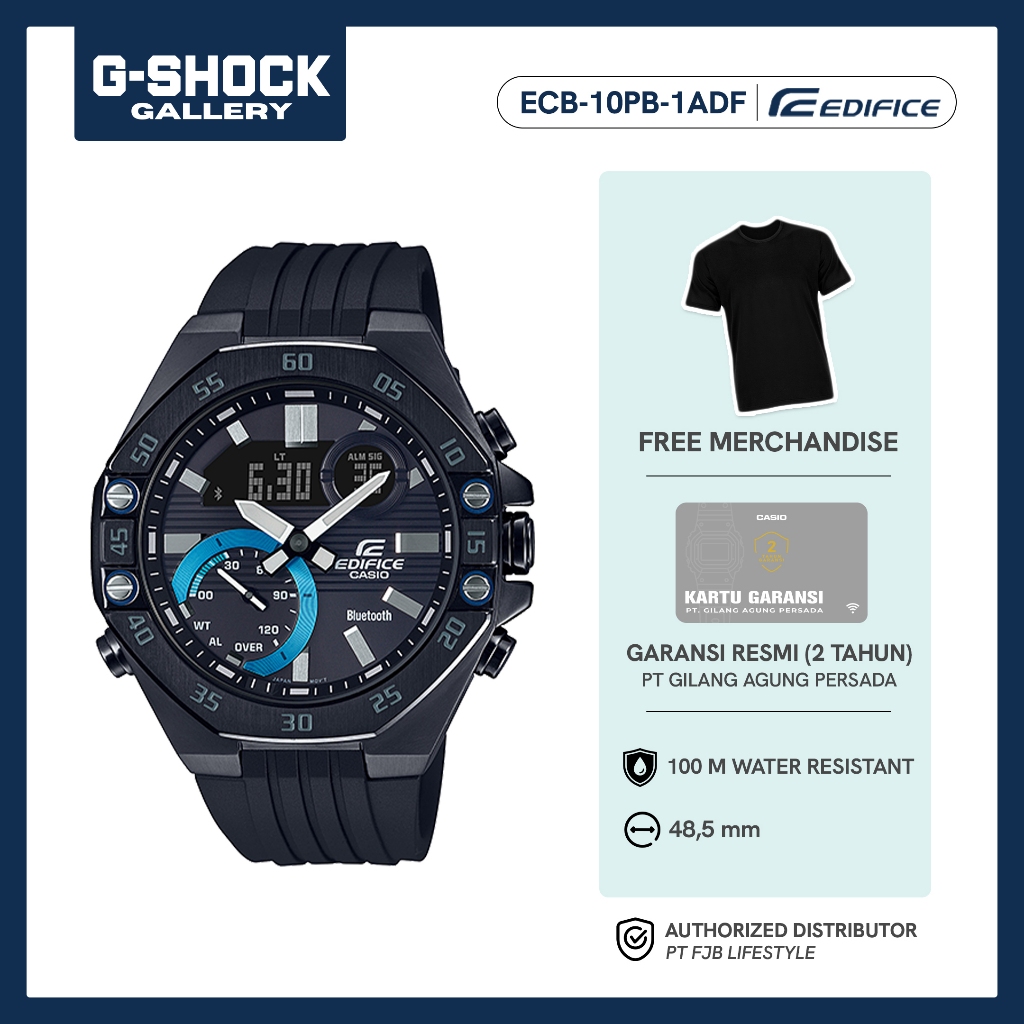 Casio Jam Tangan Original Pria Edifice ECB-10PB-1ADF Analog Digital