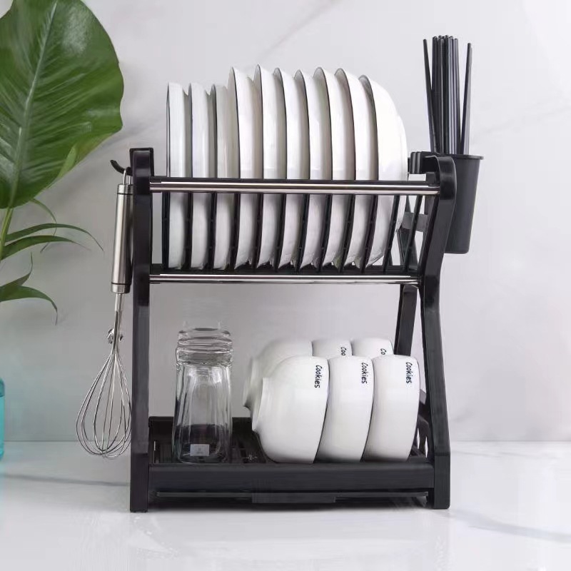 Rak cuci piring portable 2 susun - rak piring - rak piring plastik