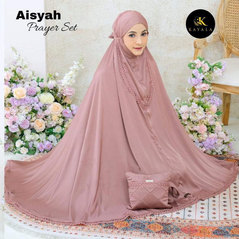 AISYAH PRAYER SET/ Mukena 2in1/Mukena Renda Polos Premium/Mukena Terbaru