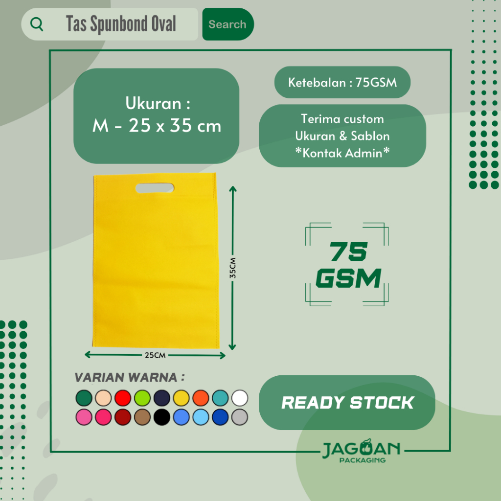 

Tas Goodie Bag Oval Spunbond Hampers Souvenir 25x35cm 75GSM