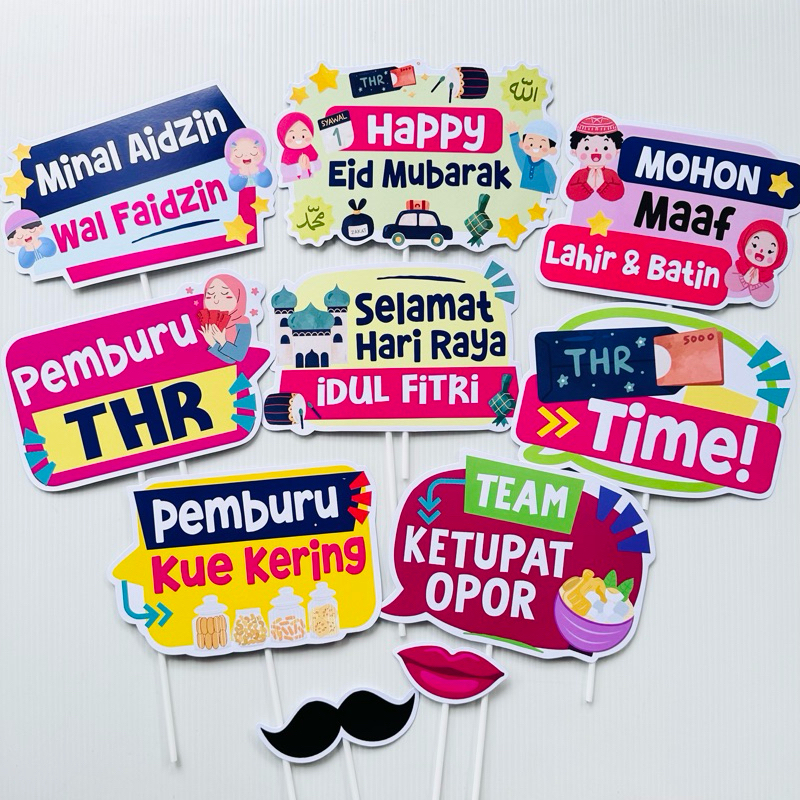 EID MUBARAK THR LEBARAN IDUL FITRI PROPS PHOTOBOOTH