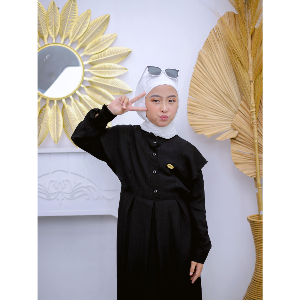 Dress Anak Gamis Anak Cewek Gamis Model Terbaru Gamis Crinkle Gamis Moana Baju Lebaran Cewek Baju Mu