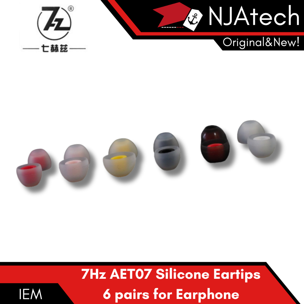 7Hz AET07 Silicone Eartips 6 pairs for Earphone