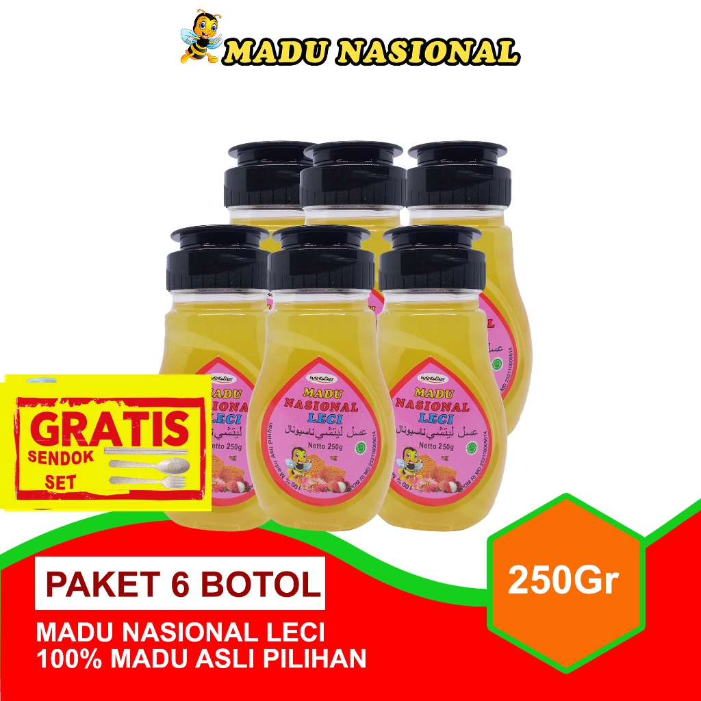 

Madu Nasional Leci 250gr 6 Botol