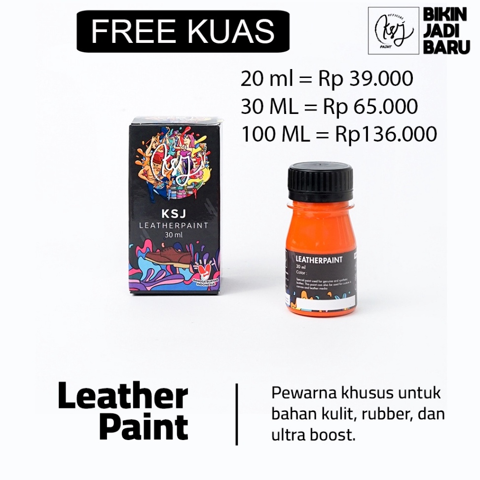 UUU951 Bagus Cat Sepatu  Cat Tas KSJ Leather Paint  Kulit  Midsole  Pelengkap Pembersih Sepatu