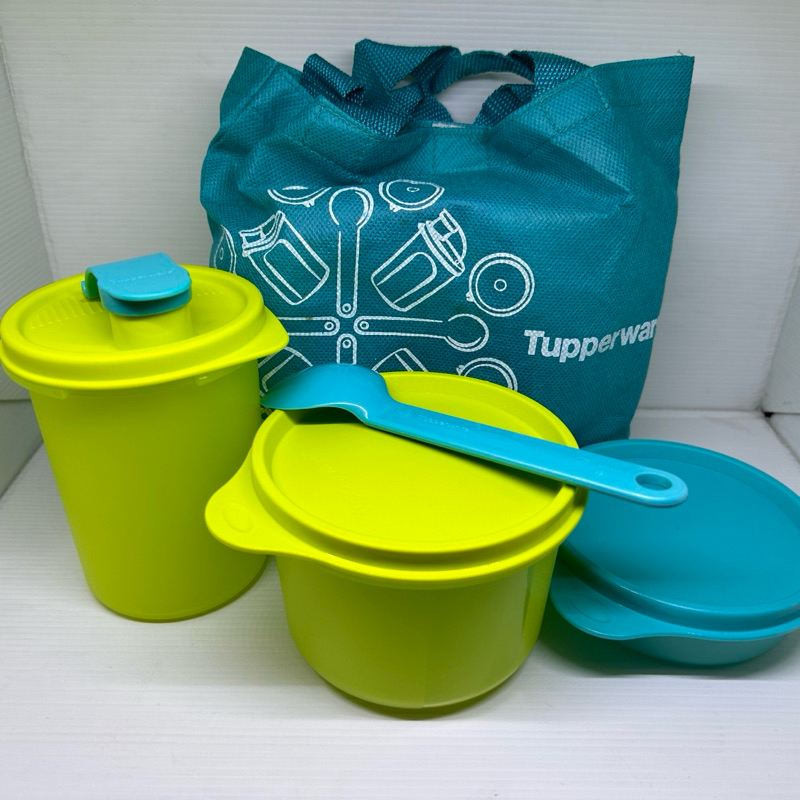 Lunch Set Dream Kids Set Biru Hijau Tosqa Lime Langka Jadul Tas Bekal Rantang