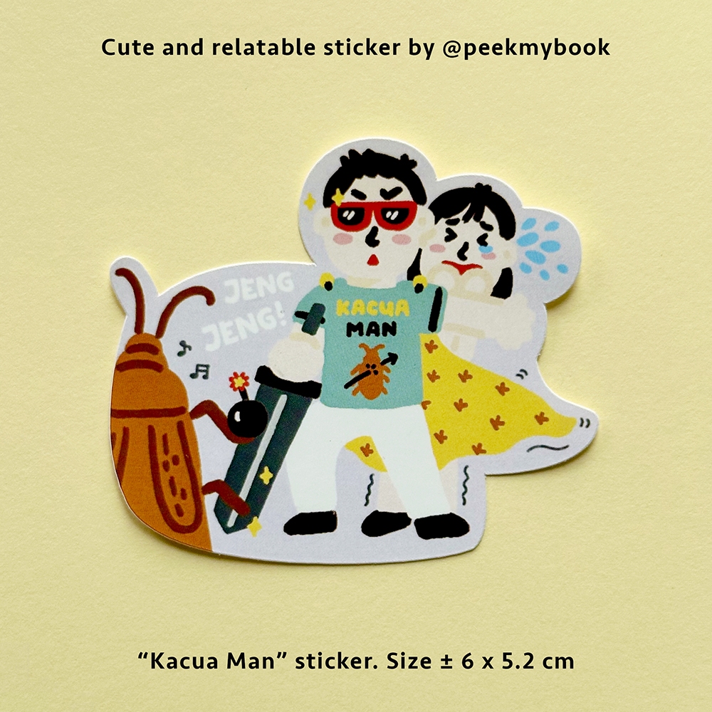 

Kacua Man - Die Cut Sticker Satuan Peekmybook / Stiker Lucu / Relatable Sticker / Stiker Deco
