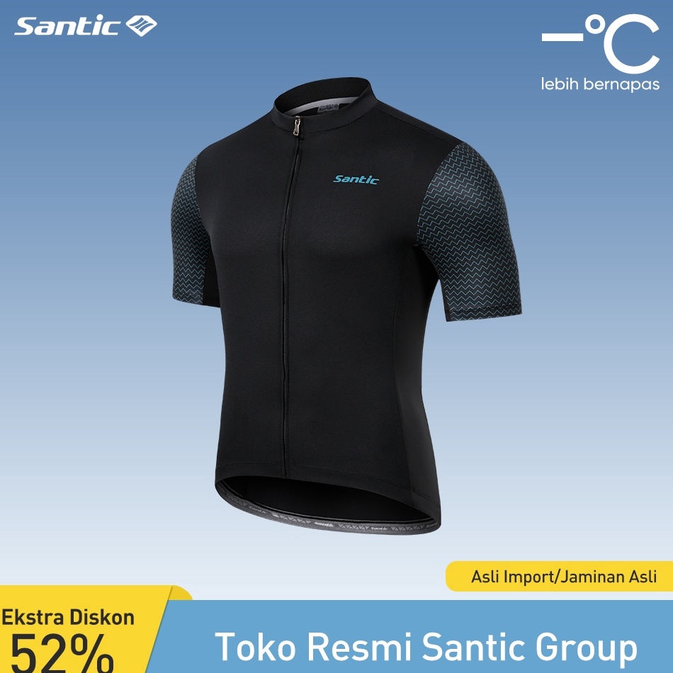 Ready Santic Pria Bersepeda Jerseys Lengan Pendek Bersepeda Jersey Ritsleting Penuh Pakaian Sepeda K