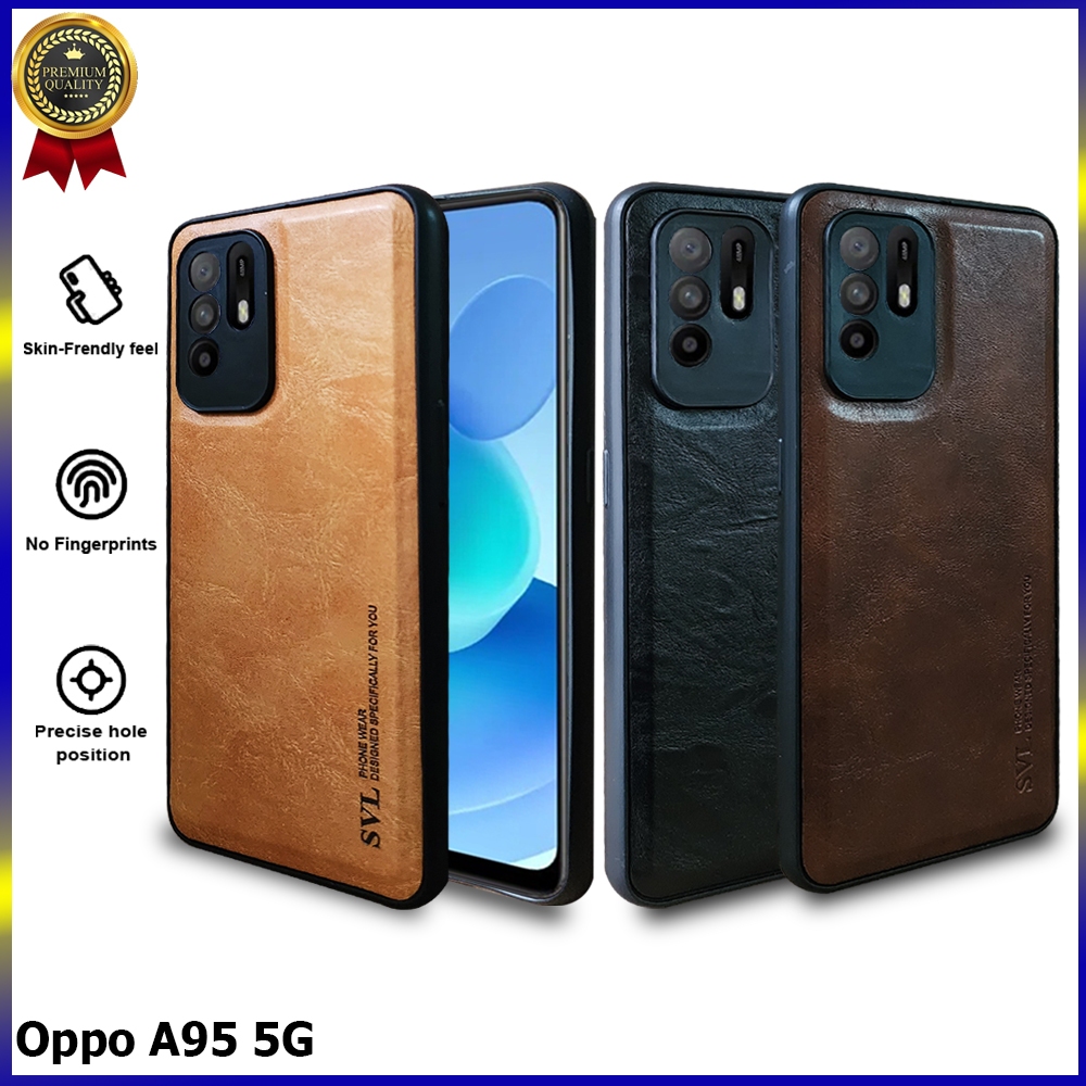 SVL Leather Case Oppo A95 5G Casing Softcase Kulit