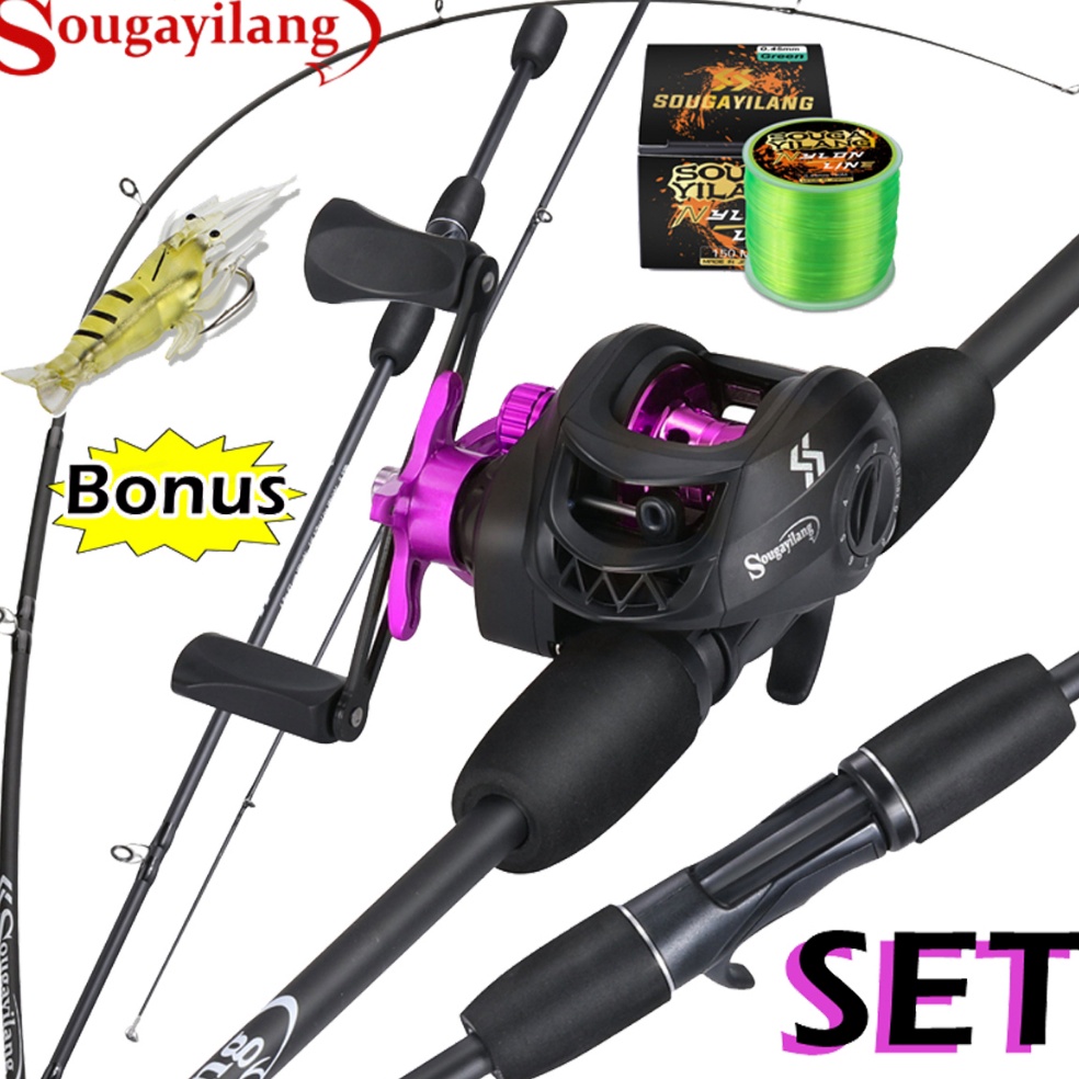 Chekout Sougayilang Joran Pancing Full Set 18M 51LB 721 Joran BC Set Reel BC Joran UL Carbon Pancing