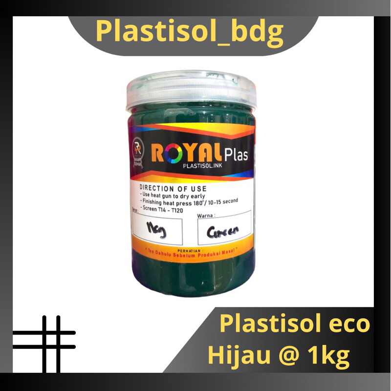 

Tinta Plastisol Hijau Economis @ 1kg Royalplas