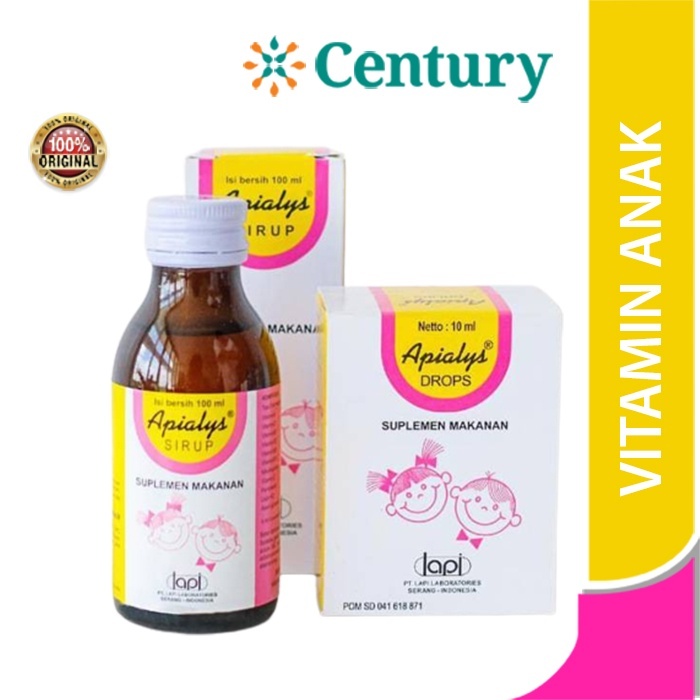 Apialys Drops 10 ml & Apialys Syrup 100 ml/Suplemen/Multivitamin Anak/Nafsu Makan/vitamin anak/daya 