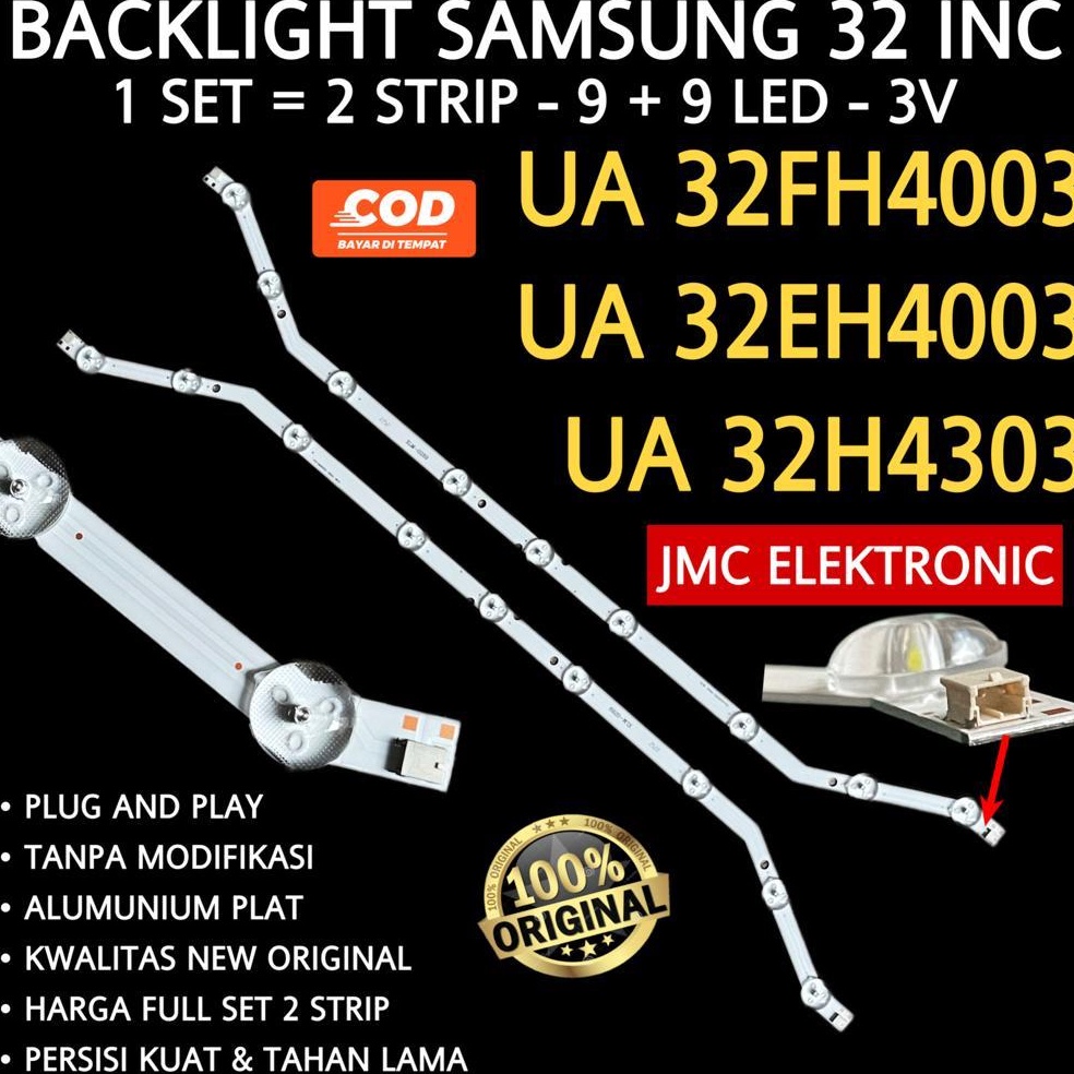 TERLARIS Backlight TV Samsung UA32FH43R UA32EH43 UA32H433 led TV Samsung 32 inch 9ledstrip 3v