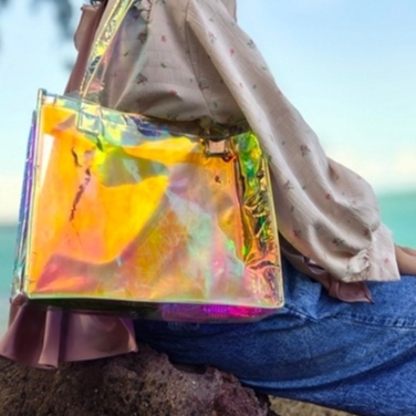 Tas Mika Pvc Hologram - Shoulder Bag - Tas Wanita Waterproof - Tote Bag Kerja Kuliah