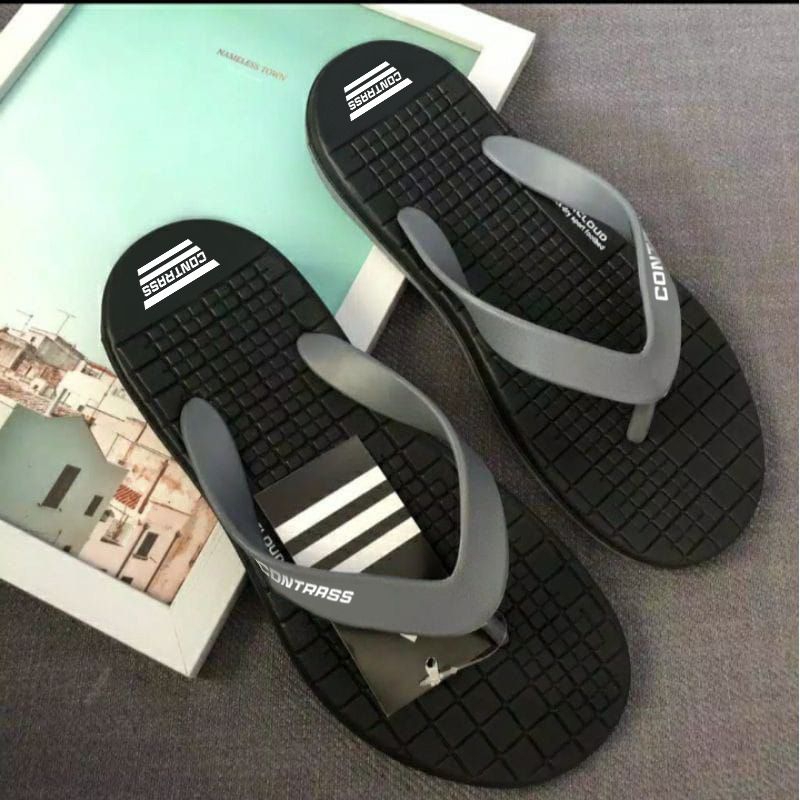 Sandal jepit Pria Sandal Contrast Tali Karet