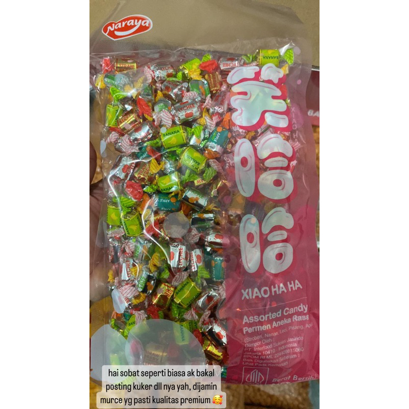 

Permen Naraya xiao ha ha net (500gr) (halal)