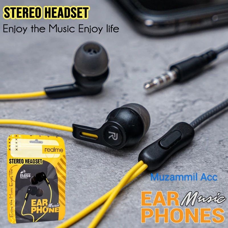 Hf/Headset Heanhfre Earphone Realme Buds Stereo ExtraBass
