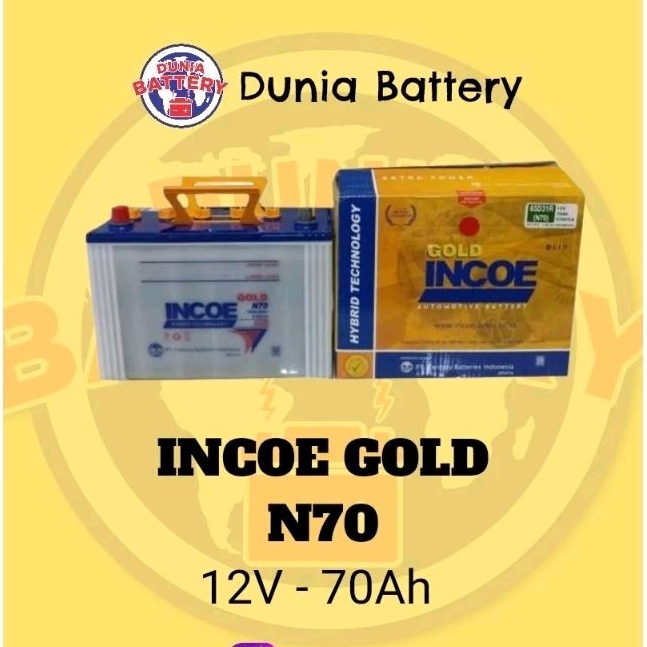 Aki mobil Incoe Gold N70 Original Astra