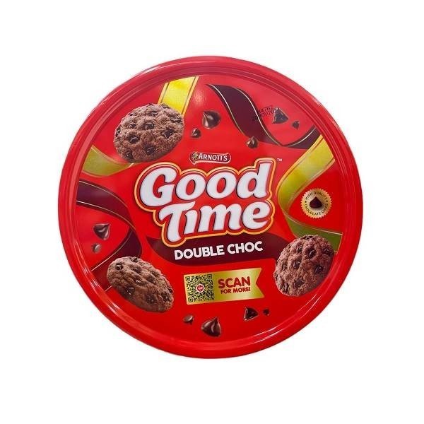 

kukis cokelat double choco Good Time Cookies Kaleng Double Choc 149gram & 277gram Kaleng