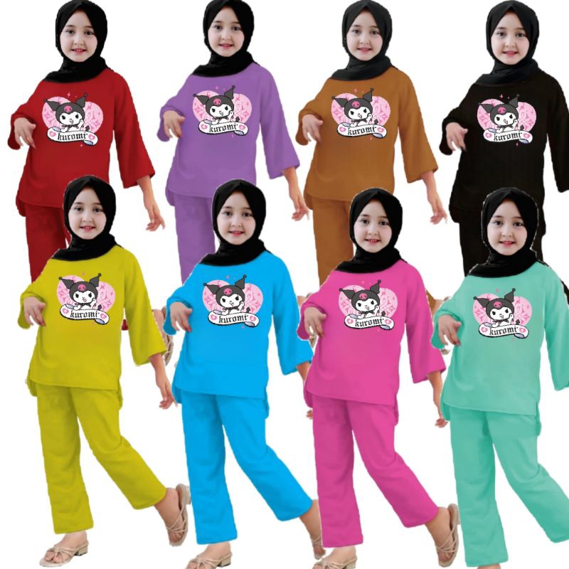 BAJU SETELAN ANAK KUROMI / SETELAN ANAK KUROMI VIRAL / BAJU  ANAK VIRAL KARAKTER AANRIO