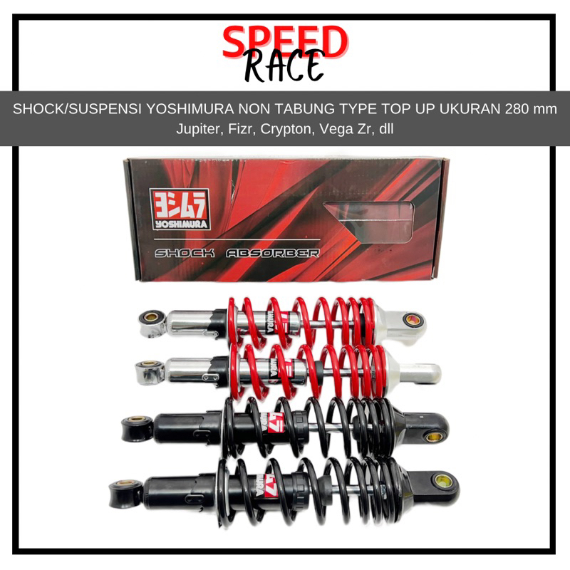Shock Suspensi Yoshimura Non Tabung Type Top Up Ukuran 280mm Jupiter Vega ZR Jupiter Z1 Vega R New F