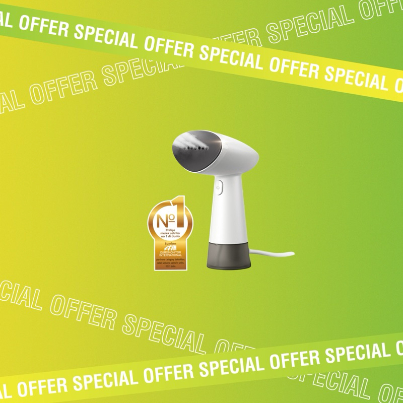 PHILIPS STH1010/10 Handheld Garment Steamer. Setrika uap Genggam - White