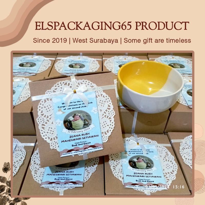 Souvenir Mangkok Twotone DIBAWAH 100pcs kemas Dus Eflute