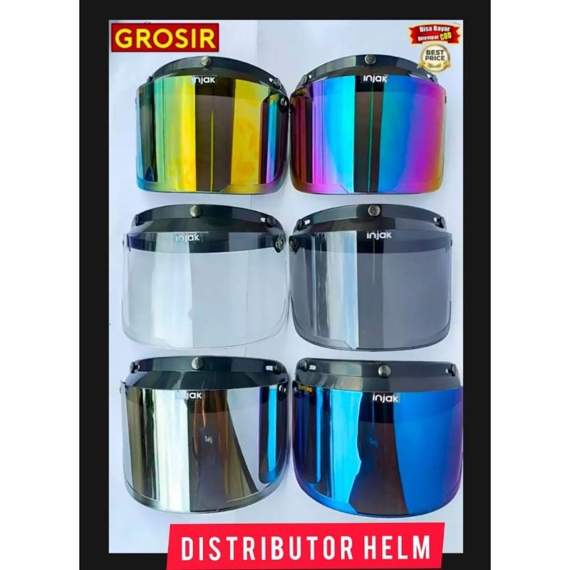 COD | Kaca helm bogo / kaca helm bogo flat-datar iridium bonus kancing bogo