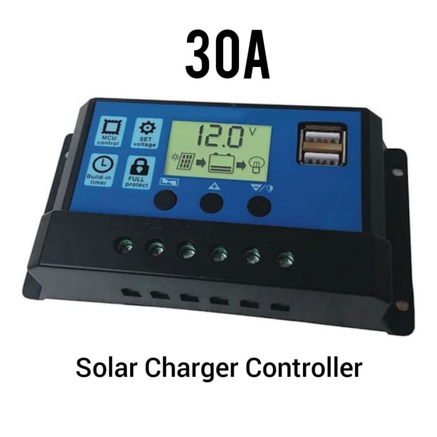 Solar Panel Charger Controller Panel Surya 30A 12V 24V