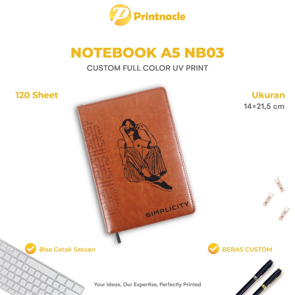 

Custom Buku Diary Notebook A5 Nb 03 Cetak Print Uv Agenda Kulit Premium