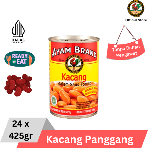 

Ayam Brand - Kacang Panggang Kaleng Saus Tomat Baked Beans 24 pcs 425gr