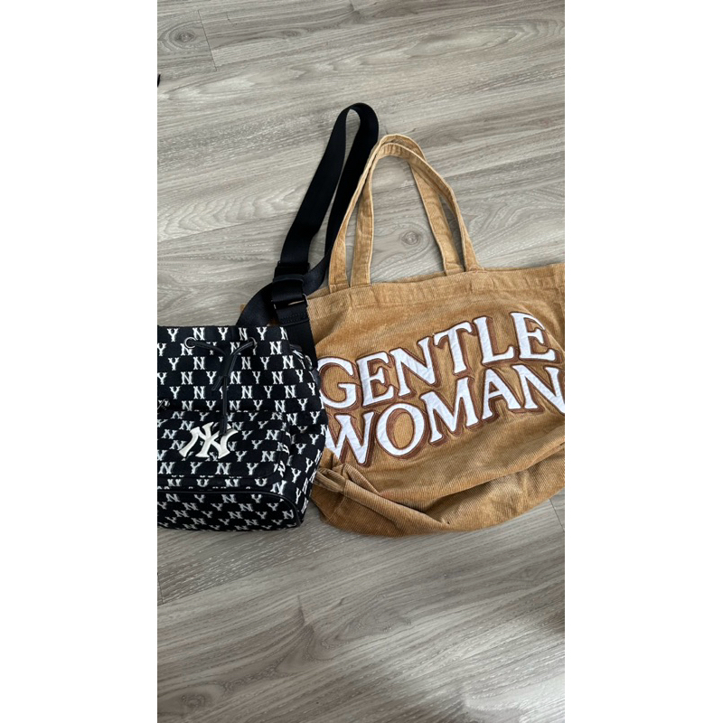 Bundling PRELOVED MLB Monogram Bucket Bag + PRELOVED Gentle Woman totebag corduroy