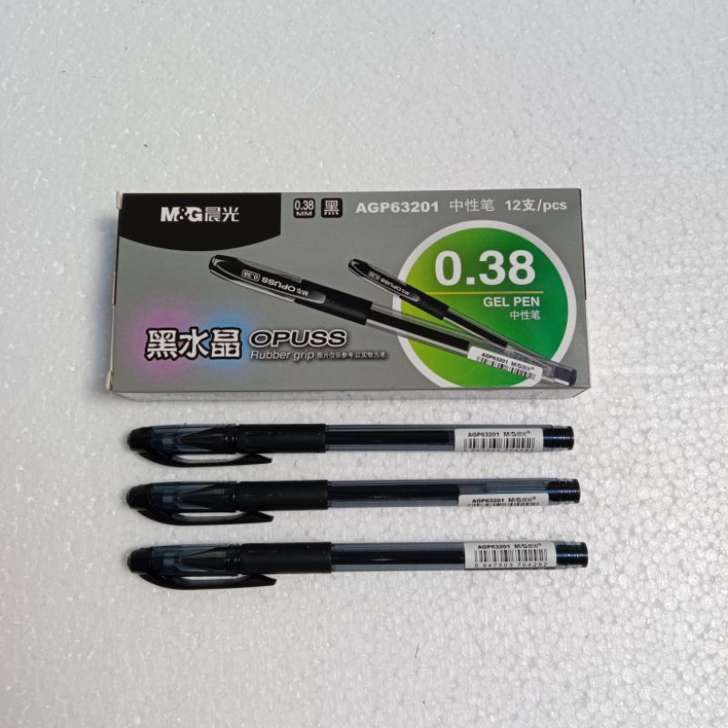 

KF | Pulpen M&G Gel Pen Rubber Grip 0.38 mm Oppus AGP63201 Hitam - SATUAN