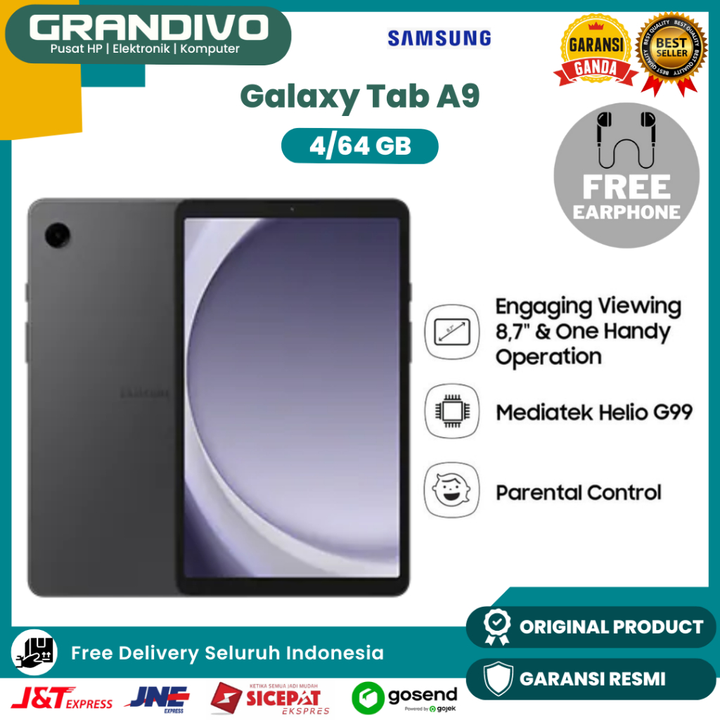 Tablet Samsung Tab A9 4/64GB LTE Mediatek Helio G99 - Grandivo
