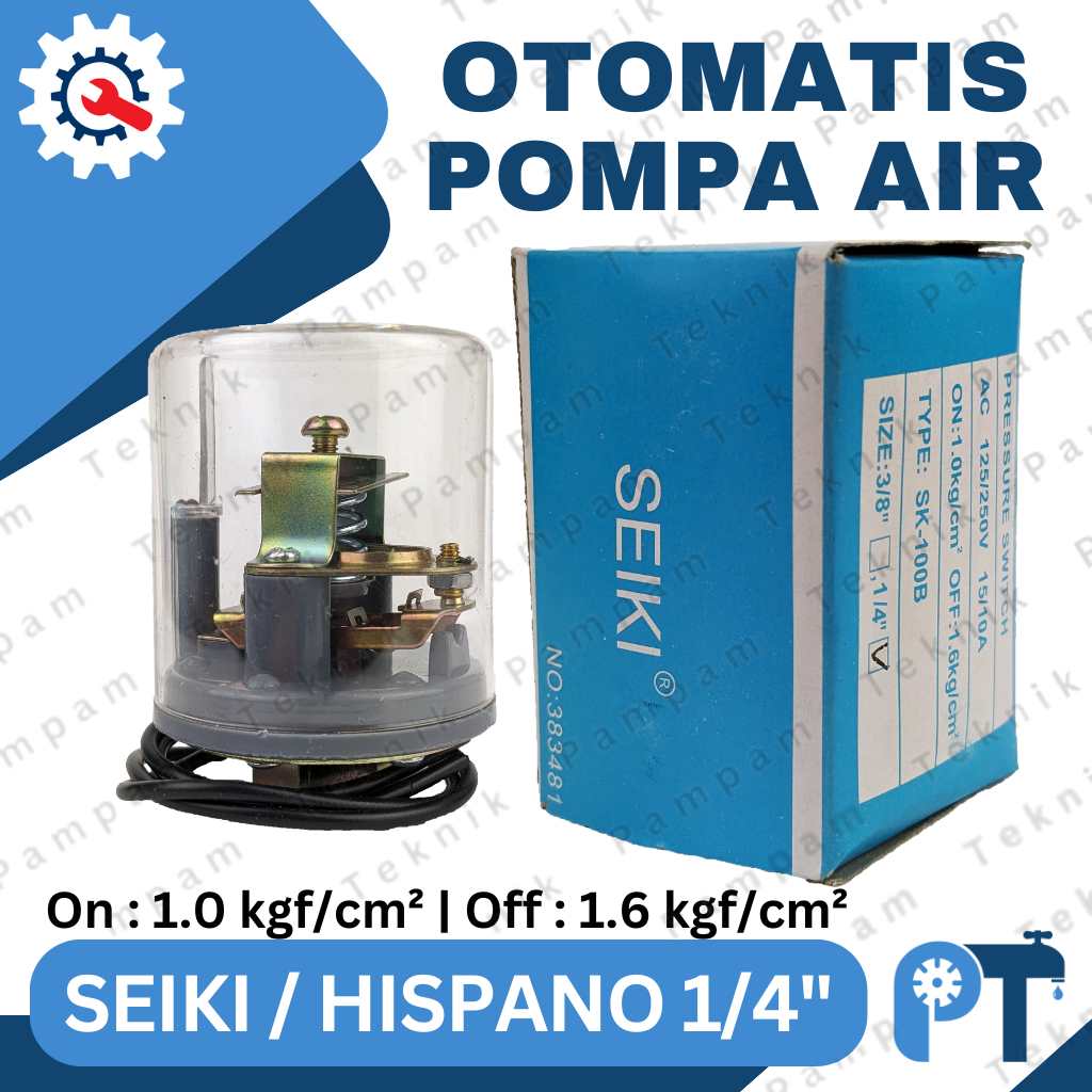 Otomatis Seiki 1/4 inch - Pressure switch pompa airHispano drat dalam 1/4"