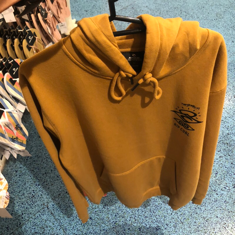 jaket pria rip curl original sarch icon hoodie mustard