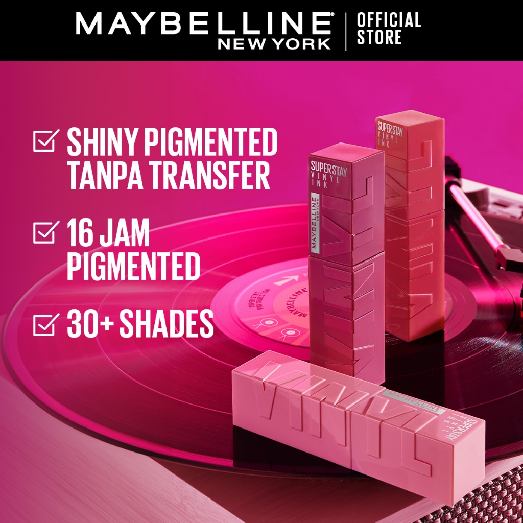 Maybelline Superstay Vinyl Ink 4.2 ml - Shiny Pigmented Liquid Lipstik Lipstick Make Up Lipcream Longlasting Waterproof Viral Tahan Lama 16 jam Image 3