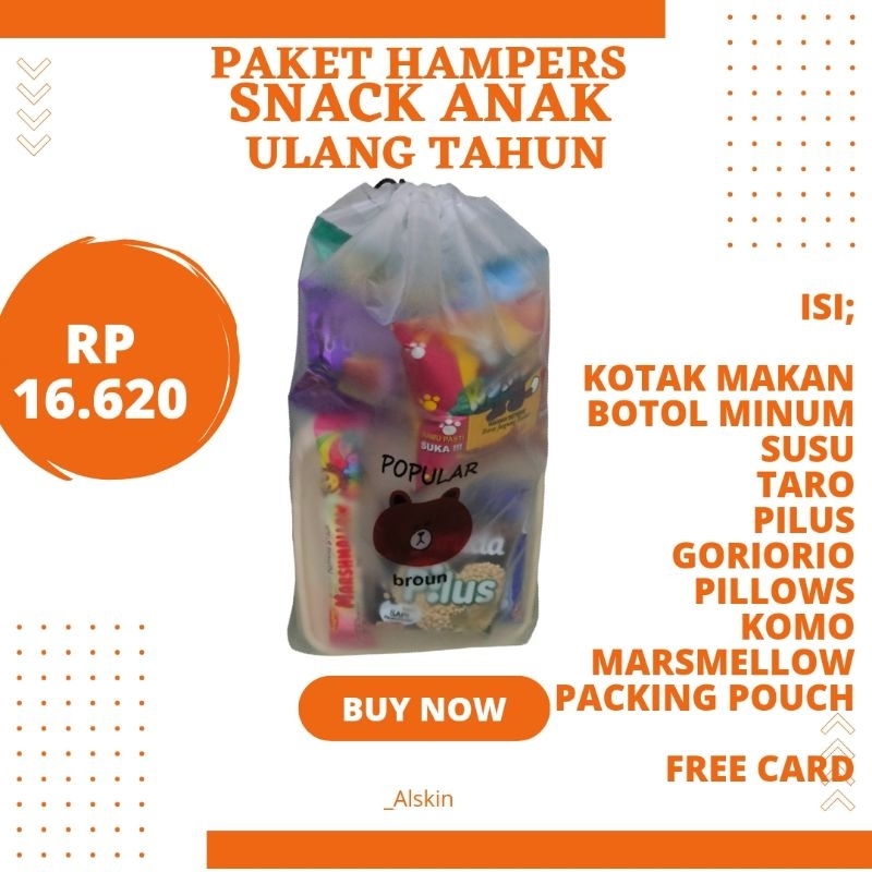 

SOUVENIR HAMPERS ULANG TAHUN ANAK MURAH / PAKET KOMPLIT SNACK ULANG TAHUN