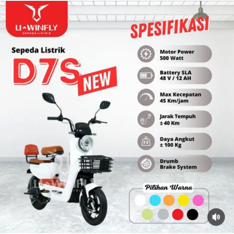 Sepeda Listrik Uwinfly D7S