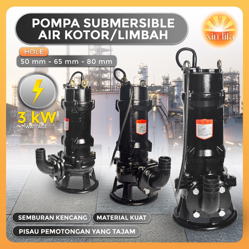 Pompa Air Celup Limbah – Pompa Celup Pemotongan pompa hisap lumpur pompa hisap septictank 3Kw