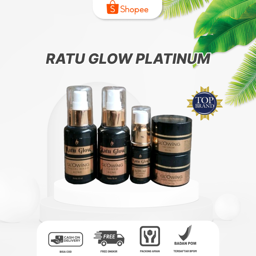 ratu glow skincare/ratu glow PLATINUM/ platinum/ratu glow skincare/skincare ratu glow paket acne dan