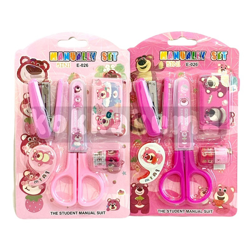 

( KKM ) SET ATK ALAT TULIS SET ANAK 5IN1 SANRIO Lotso ATK SEKOLAH KARAKTER SANRIO