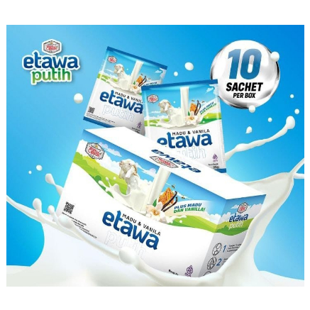 

Susu Kambing Ratu Lebah Etawa Putih Madu & Vanila 1 Box [10 Sachet]