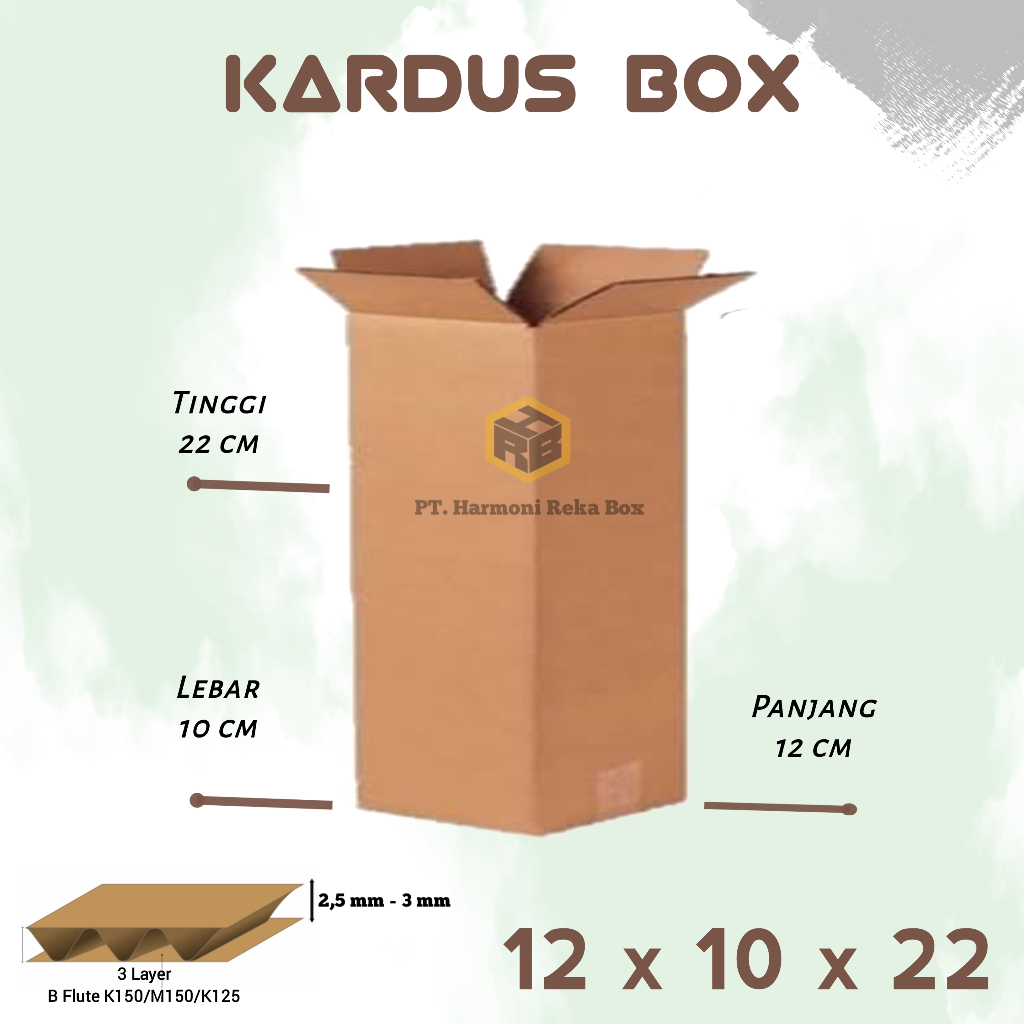

Kardus/ Box Packing Paket Kecil Polos Luar Dalam ukuran 12x10x22 cm