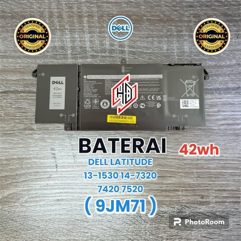 BATERAI DELL LATITUDE 13-5320 14-7320 7420 7520 (9JM71) 42WH