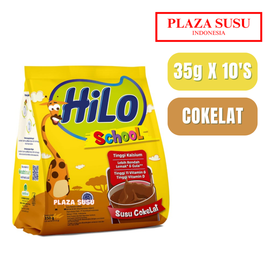 

HILO SCHOOL CHOCOLATE 350 G (10'S × 35 G) SUSU PERTUMBUHAN ANAK TINGGI KALSIUM RASA COKELAT