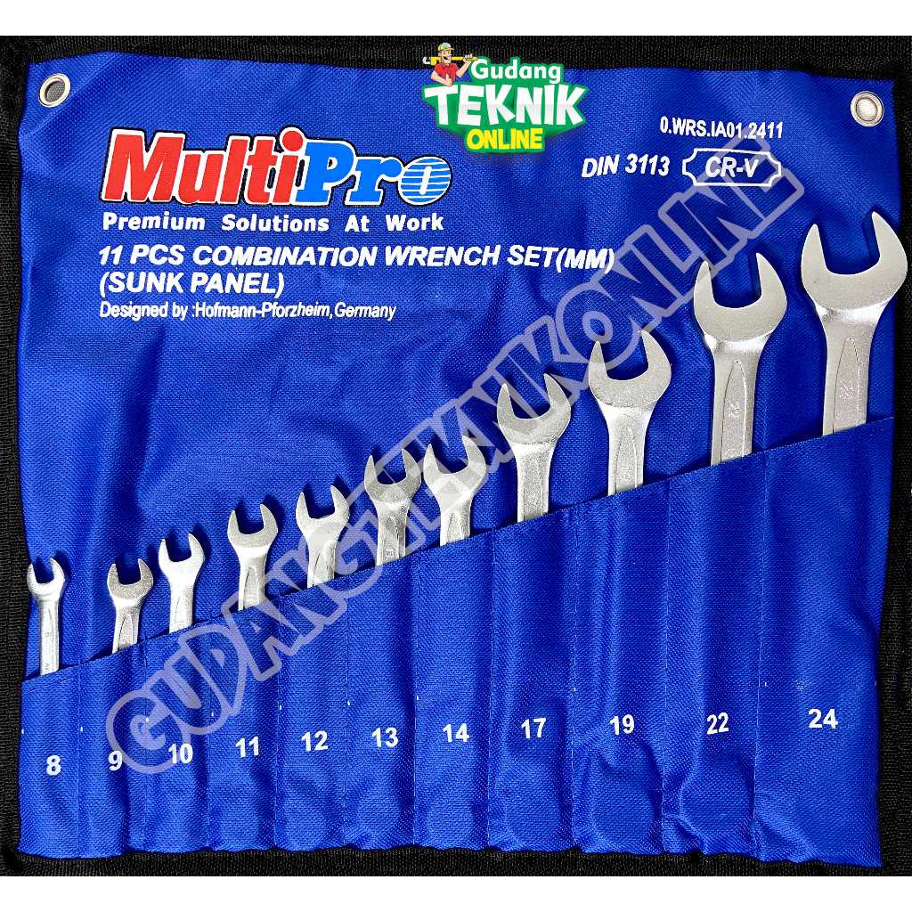 Kunci Ring Pas SET 11pcs 8-24mm MULTIPRO / Kunci Ring Pas 11 pcs Set 8-24mm - Combination Wrench Set
