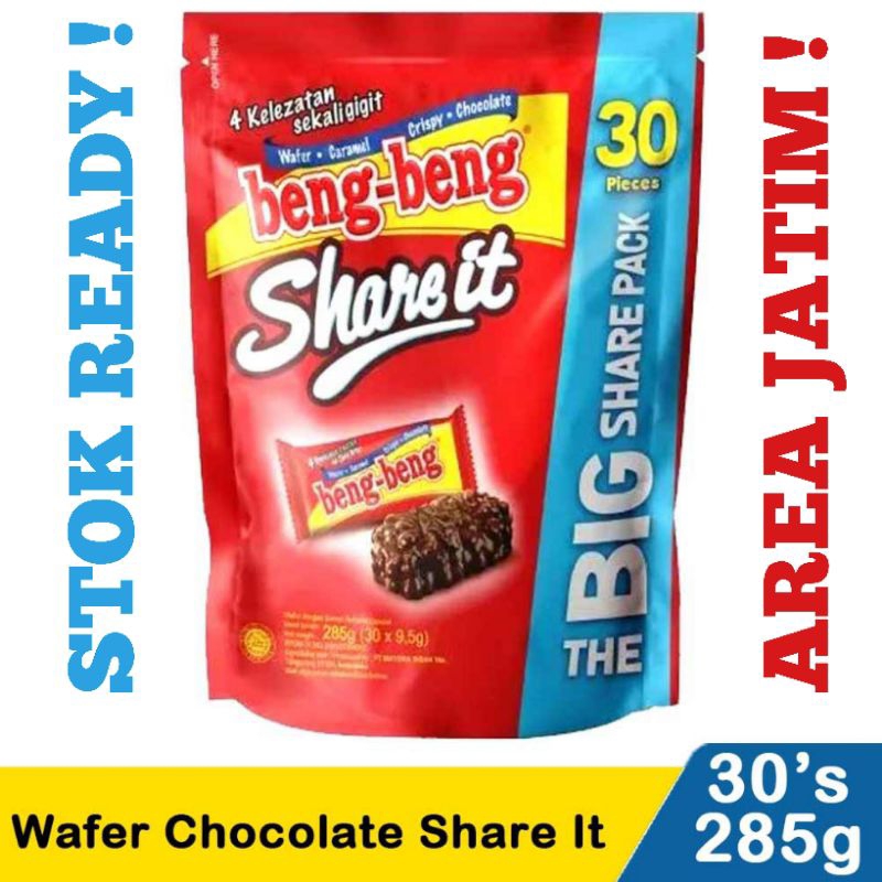 

Beng Beng Share it Wafer dengan sereal Bersalut Cokelat 9.5 g @30 pcs / 285 gram