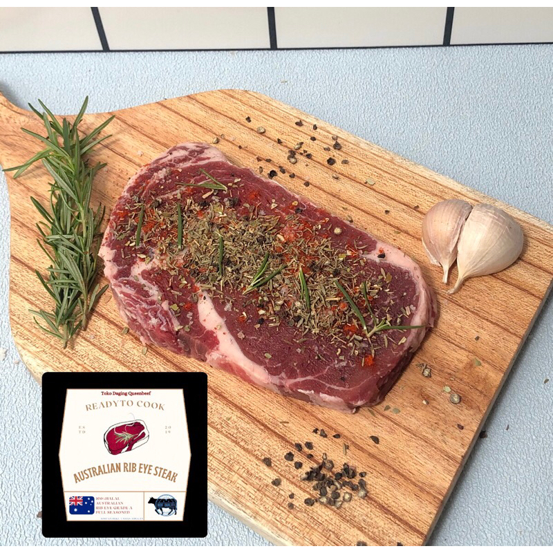 

WB Rib eye ready to cook 200gr australian grade A Halal / Steak siap masak full seasoning